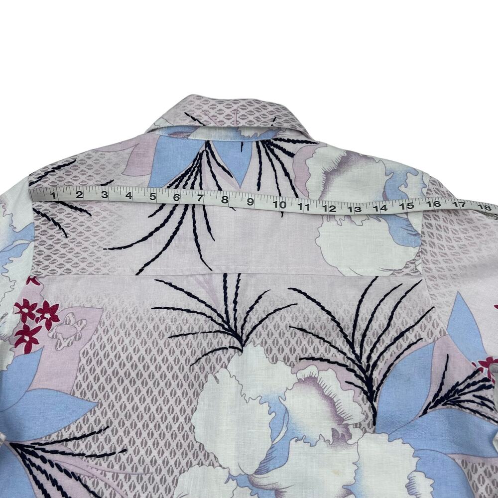 Vintage Linen Oriental Japanese Beach Vacation Outfit JPR Button Up Shirt Sz M - Picture 12 of 12